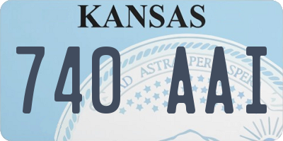 KS license plate 740AAI