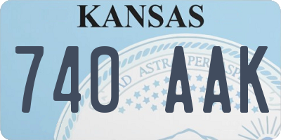 KS license plate 740AAK