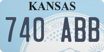 KS license plate 740ABB
