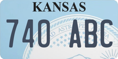 KS license plate 740ABC