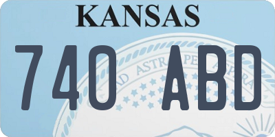 KS license plate 740ABD