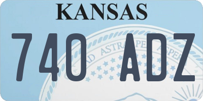 KS license plate 740ADZ