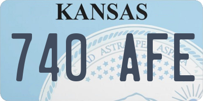 KS license plate 740AFE