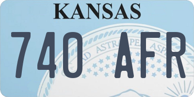 KS license plate 740AFR