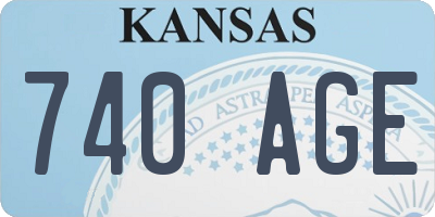 KS license plate 740AGE