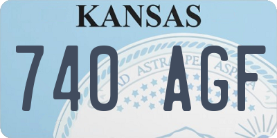 KS license plate 740AGF