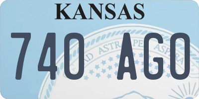 KS license plate 740AGO