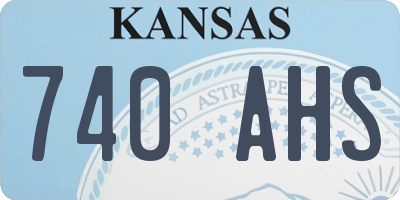 KS license plate 740AHS