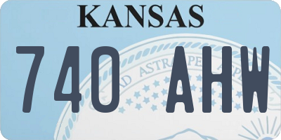 KS license plate 740AHW