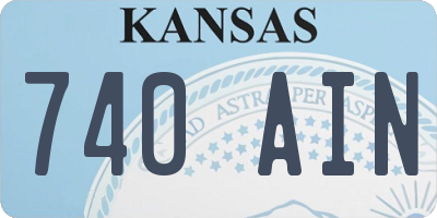 KS license plate 740AIN