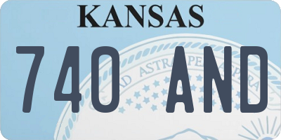 KS license plate 740AND