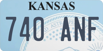 KS license plate 740ANF