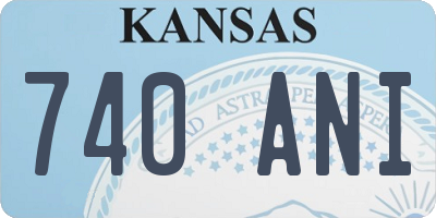 KS license plate 740ANI