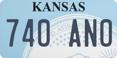 KS license plate 740ANO