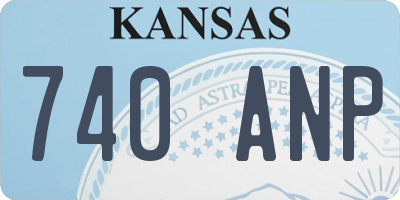 KS license plate 740ANP