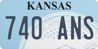 KS license plate 740ANS