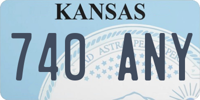 KS license plate 740ANY