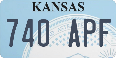 KS license plate 740APF
