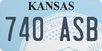 KS license plate 740ASB