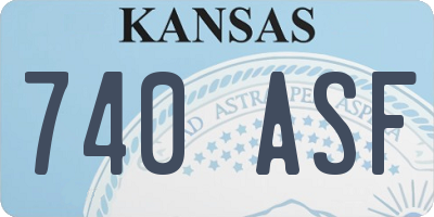 KS license plate 740ASF