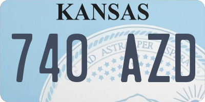 KS license plate 740AZD