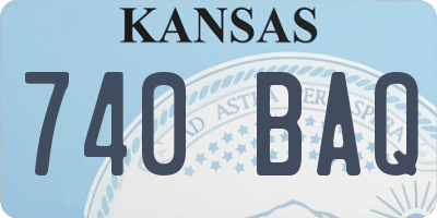 KS license plate 740BAQ