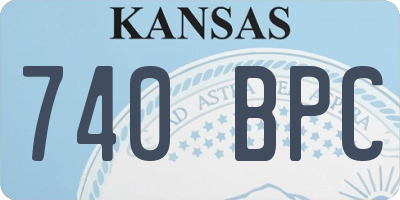 KS license plate 740BPC