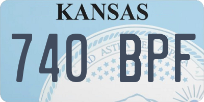 KS license plate 740BPF