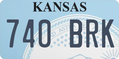 KS license plate 740BRK