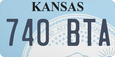 KS license plate 740BTA