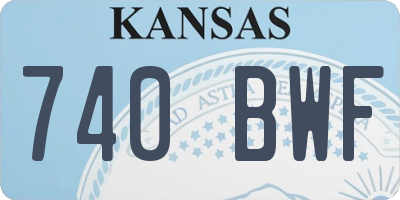 KS license plate 740BWF