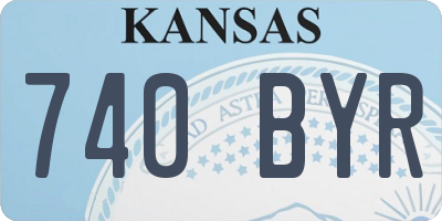 KS license plate 740BYR