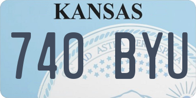 KS license plate 740BYU