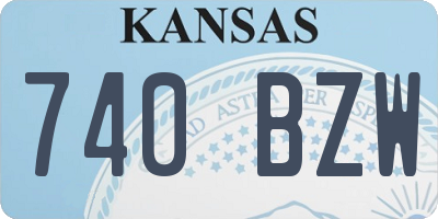 KS license plate 740BZW