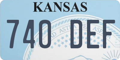 KS license plate 740DEF