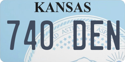 KS license plate 740DEN