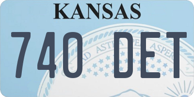 KS license plate 740DET