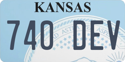 KS license plate 740DEV