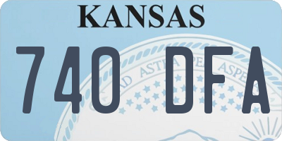 KS license plate 740DFA