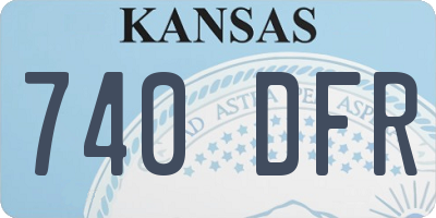 KS license plate 740DFR