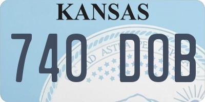 KS license plate 740DOB