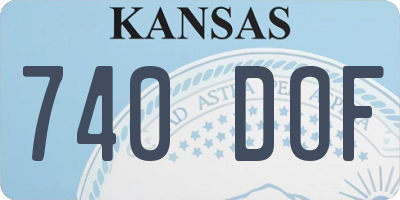 KS license plate 740DOF