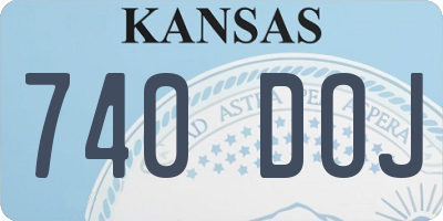 KS license plate 740DOJ