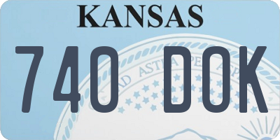 KS license plate 740DOK