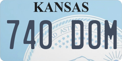 KS license plate 740DOM
