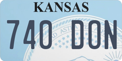 KS license plate 740DON