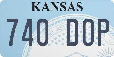 KS license plate 740DOP