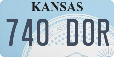 KS license plate 740DOR