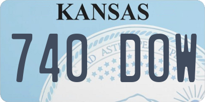 KS license plate 740DOW