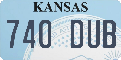 KS license plate 740DUB